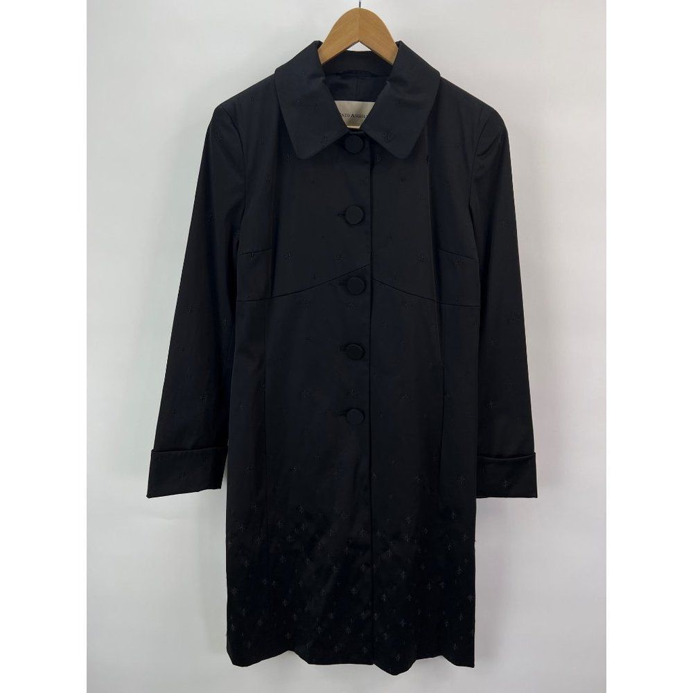 Enzo Angiolini sz M Black Atomic Starburst Long Coat - Picture 1 of 7